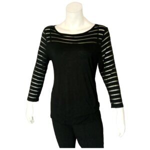 Women Black Striped Long Sleeve Shirt